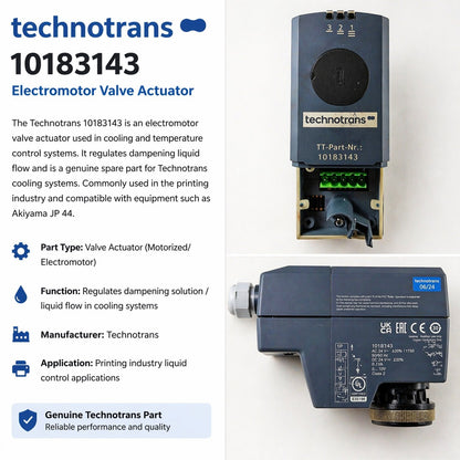 Technotrans 10183143 electromotor valve actuator 24VAC/DC for cooling systems and industrial automation applications
