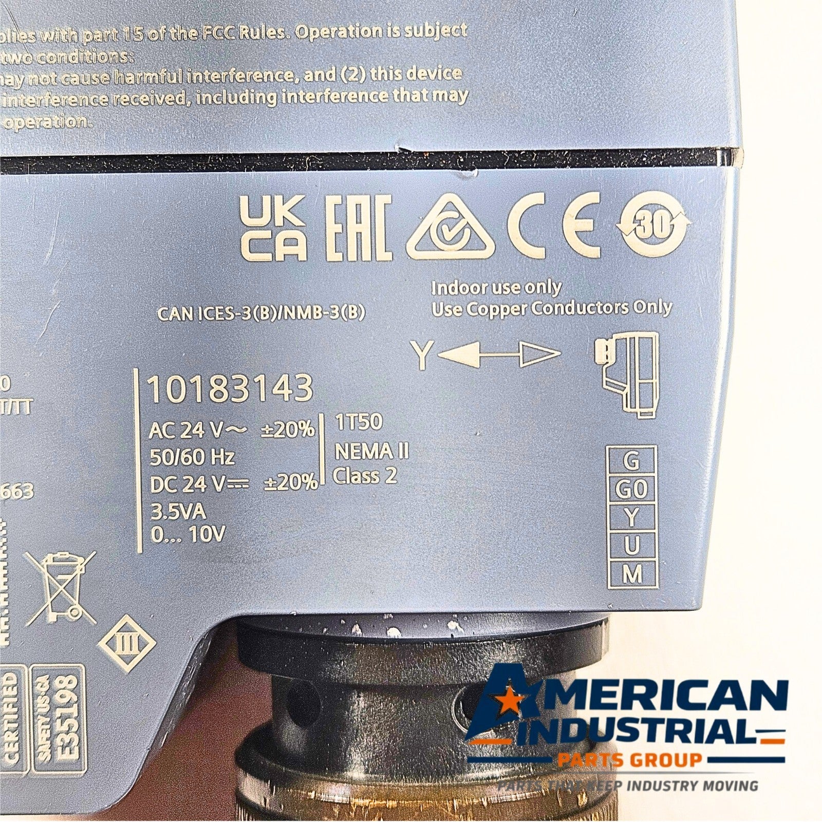 Technotrans 10183143 electromotor valve actuator 24VAC/DC for cooling systems and industrial automation applications
