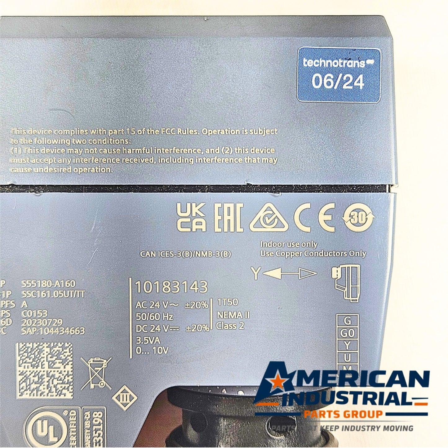 Technotrans 10183143 electromotor valve actuator 24VAC/DC for cooling systems and industrial automation applications