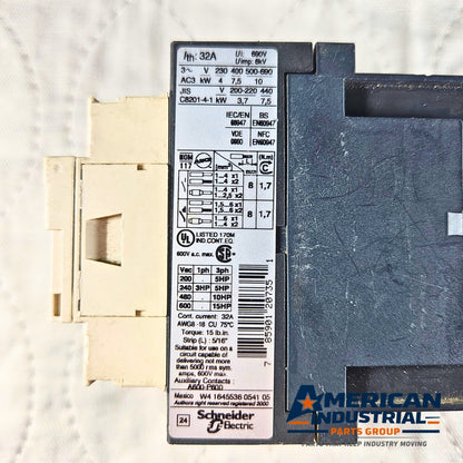 Telemecanique LC1D18BL contactor for industrial automation and MRO motor control applications. American Industrial Parts Group.
