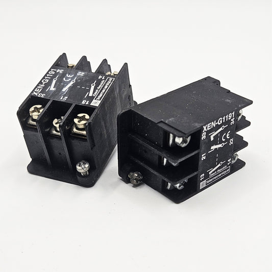 Telemecanique XEN-G1191 auxiliary contact block for industrial automation and MRO control panel applications. American Industrial Parts Group.