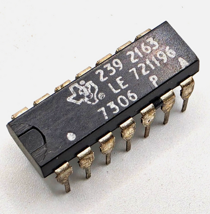 Texas Instruments 239 2163 house-numbered IC 14-pin DIP 1973 for vintage equipment repair from American Industrial Parts Group