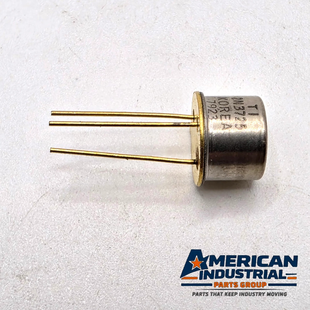 Texas Instruments 2N3725 NPN switching transistor 50V 1.2A TO-39 gold leads for vintage equipment repair from American Industrial Parts Group