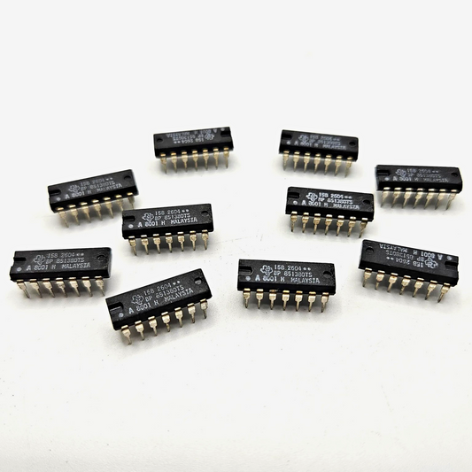 Lot of 10 Texas Instruments 8513807S 158-2604 14-pin DIP integrated circuit new old stock for vintage electronics repair and board restoration