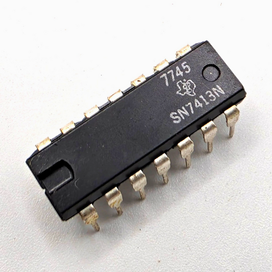 Texas Instruments SN7413N dual 4-input NAND Schmitt trigger TTL DIP-14 for vintage logic repair from American Industrial Parts Group