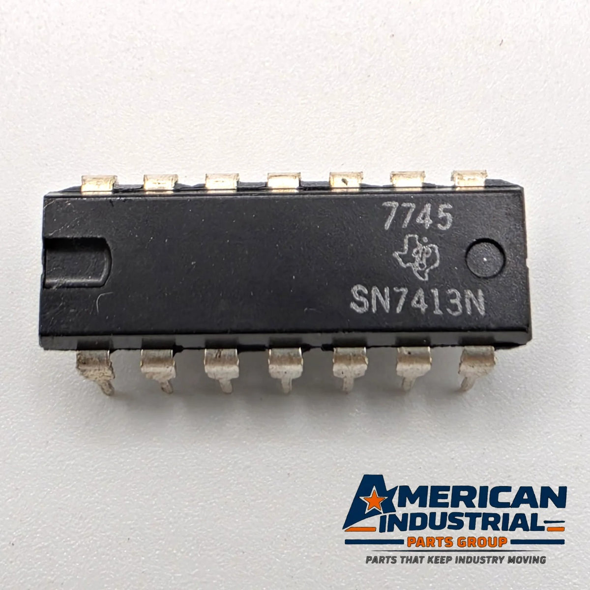 Texas Instruments SN7413N dual 4-input NAND Schmitt trigger TTL DIP-14 for vintage logic repair from American Industrial Parts Group