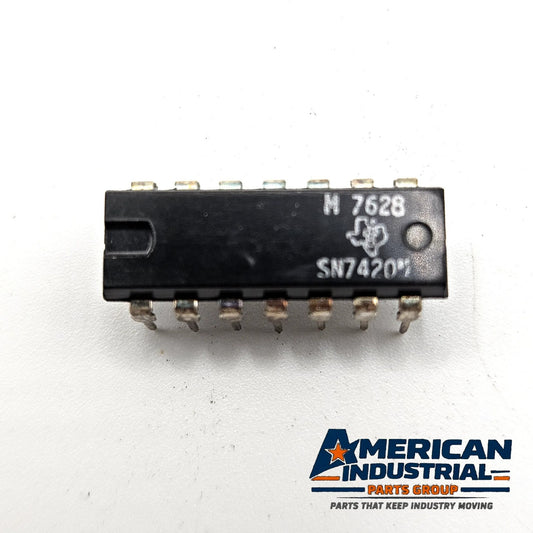 Texas Instruments SN7420N dual 4-input NAND gate TTL DIP-14 vintage new old stock for legacy logic repair