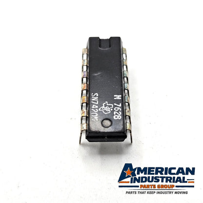 Texas Instruments SN7420N dual 4-input NAND gate TTL DIP-14 vintage new old stock for legacy logic repair