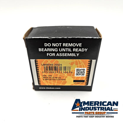 Timken LM48548 tapered roller bearing cone 1-3/8in bore for industrial machinery and MRO replacement