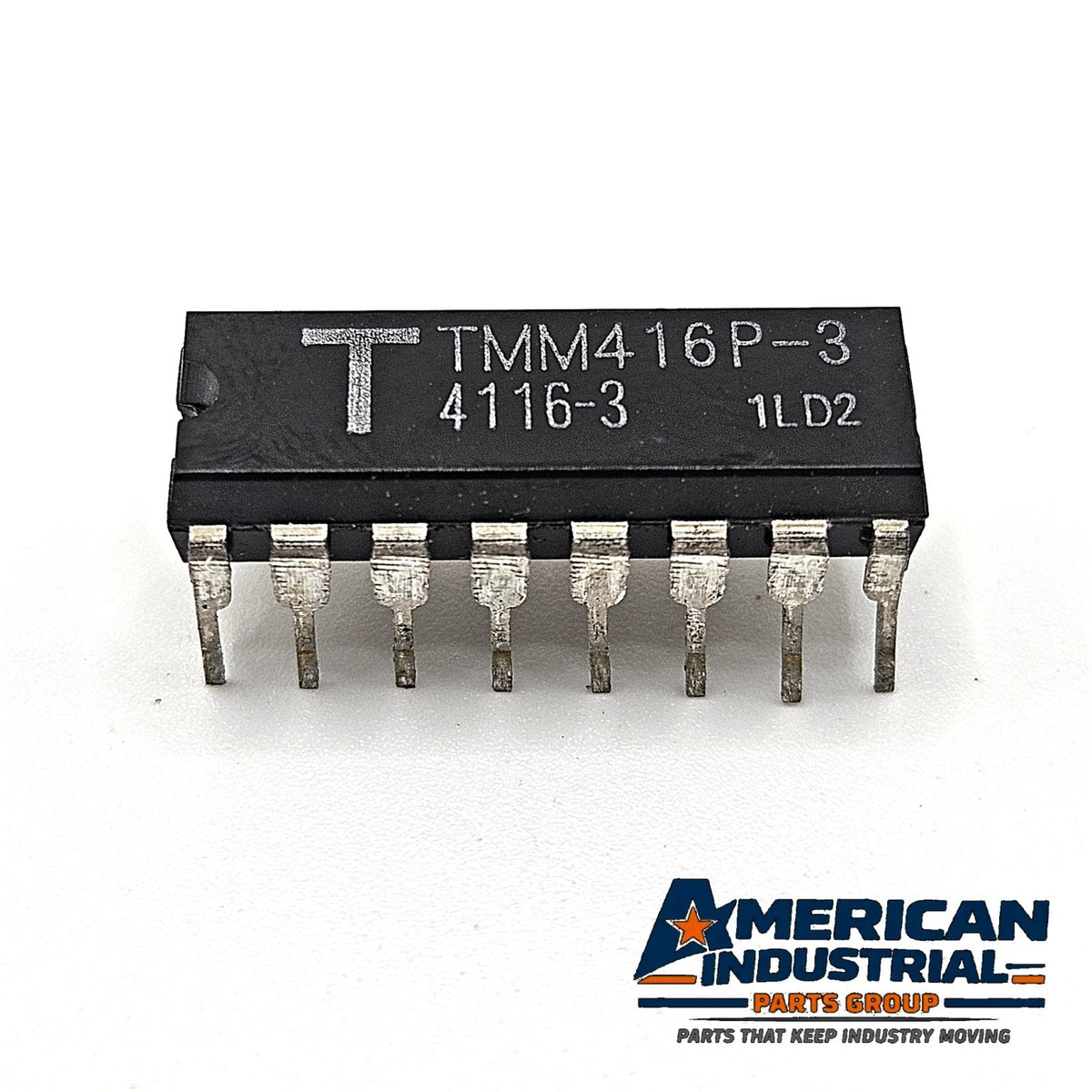 Lot of 10 Toshiba TMM416P-3 4116-3 16Kx1 200ns dynamic RAM vintage ICs in plastic DIP-16 packages for retro computer and legacy electronics repair