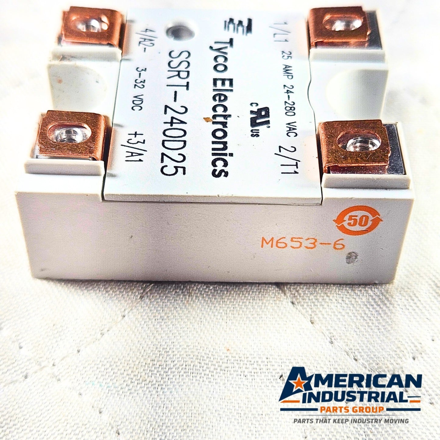 Tyco Electronics SSRT-240D25 solid state relay 25A 24-280VAC 3-32VDC input for industrial control panels and automation systems