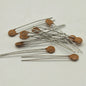 Lot of 25 unbranded 0.001uF 1nF 1000pF 102 ceramic disc capacitors radial lead for tone control, bypass, and circuit board repair