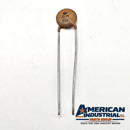 Lot of 10 unbranded 0.01uF 50V 10nF 103 ceramic disc capacitors radial lead for bypass, decoupling, and circuit board repair