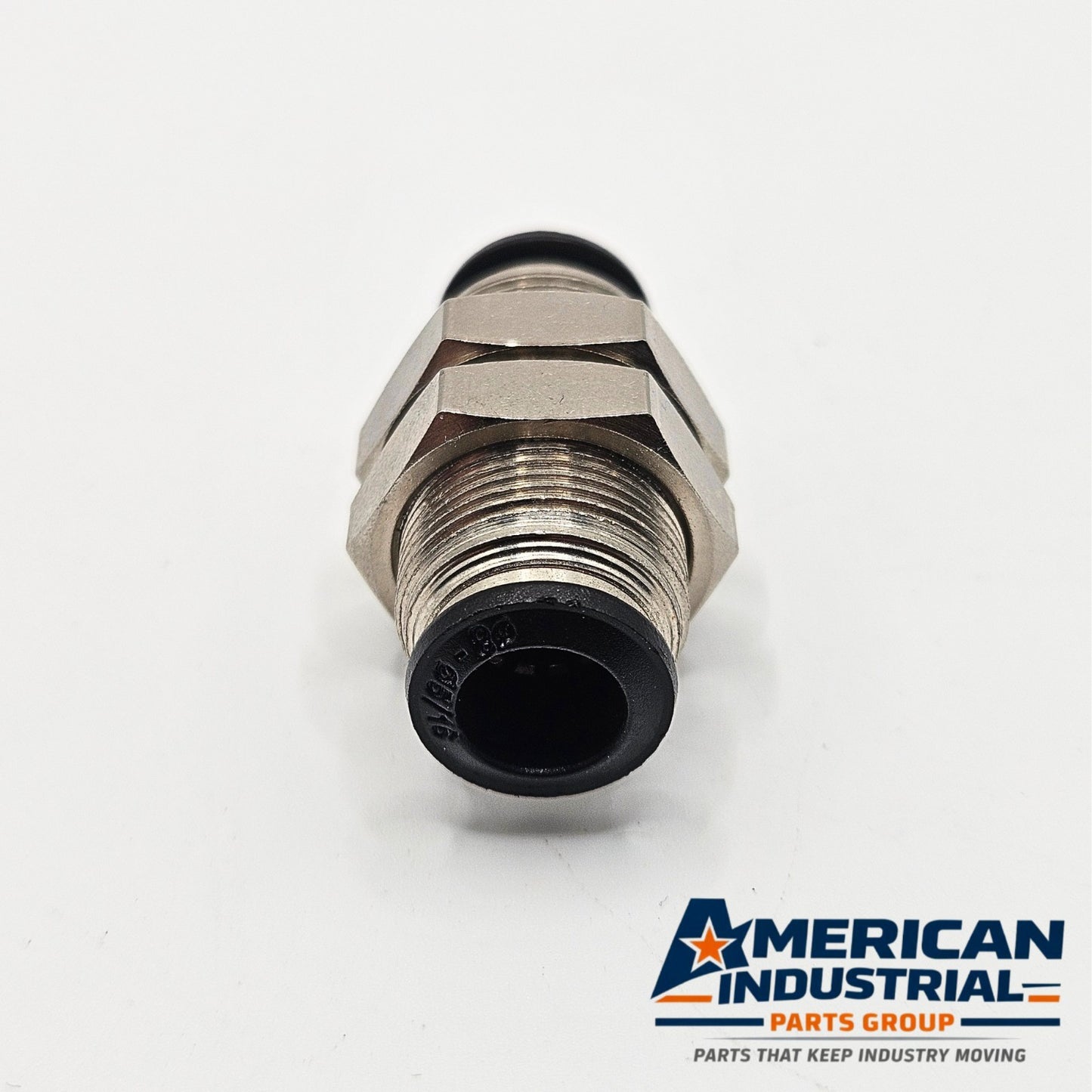 Unbranded 8mm 5/16 air line fitting for MRO replacement parts. American Industrial Parts Group.