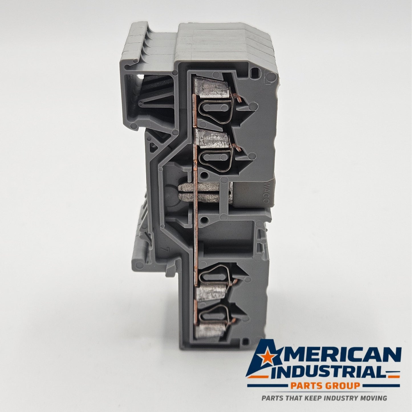 WAGO 280-681 double level terminal block for electrical cabinet wiring. American Industrial Parts Group.