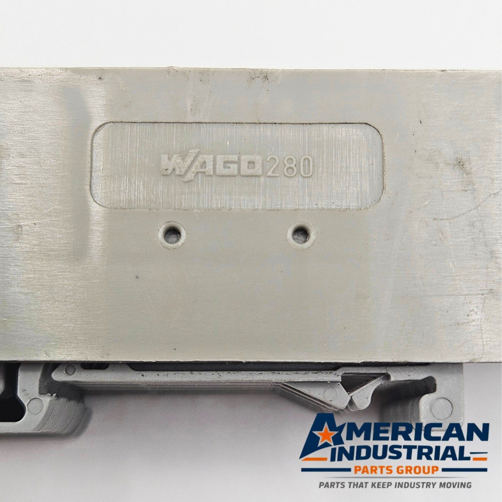 WAGO 280 terminal block used in automation cabinet wiring. American Industrial Parts Group.