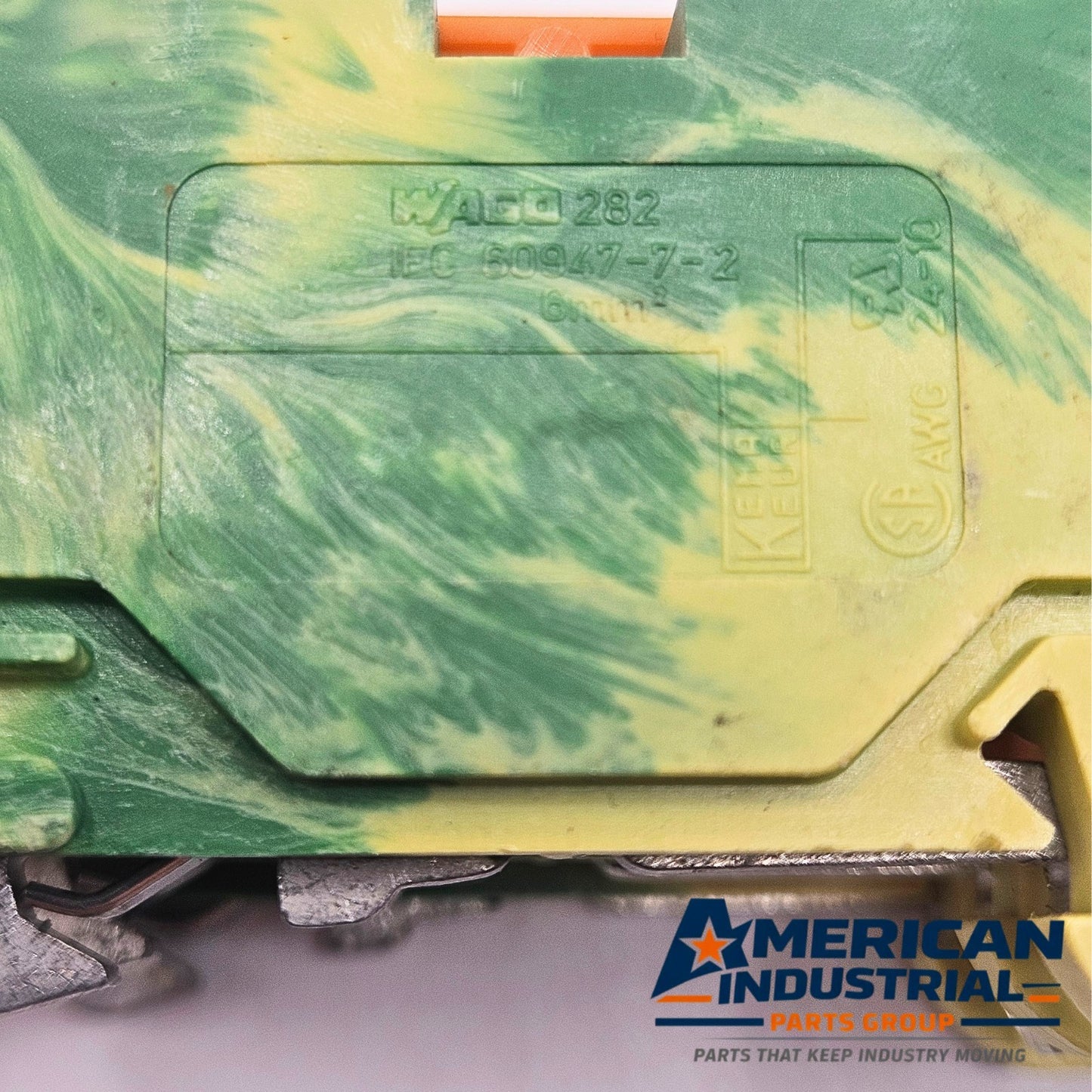 WAGO 282 feed-through terminal block for automation wiring applications. American Industrial Parts Group.