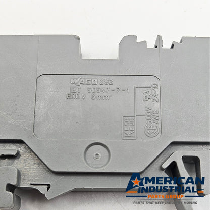 WAGO 282 terminal block label view for industrial automation and MRO panel wiring applications. American Industrial Parts Group.