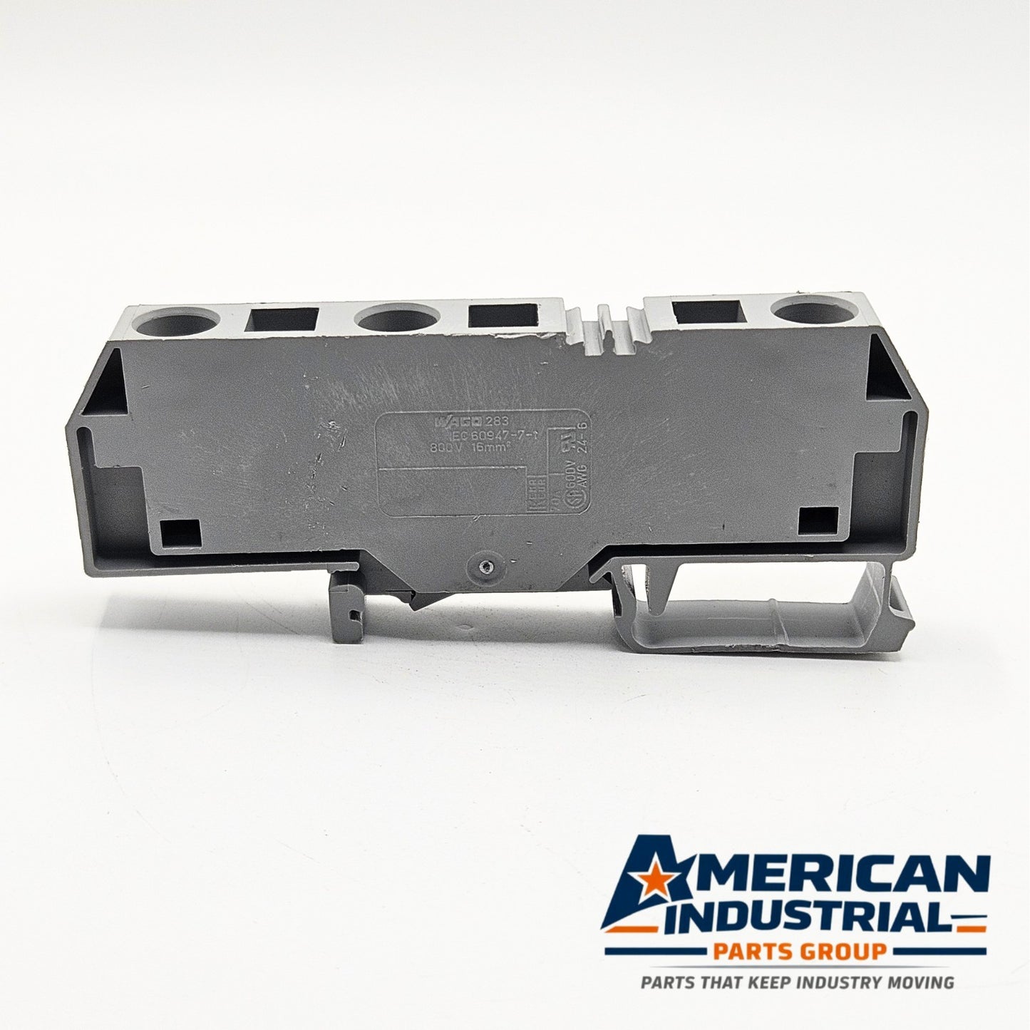 WAGO 283 terminal block lot of 9 for industrial automation and MRO DIN rail wiring applications. American Industrial Parts Group.