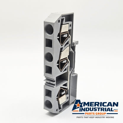 WAGO 283 terminal block side view for industrial automation and MRO DIN rail wiring applications. American Industrial Parts Group.