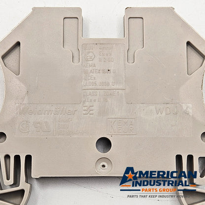 Weidmuller WDU 4 4mm² screw-clamp feed-through DIN rail terminal block for industrial control panels