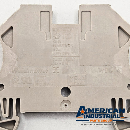Weidmuller WDU 4 4mm² screw-clamp feed-through DIN rail terminal block for industrial control panels