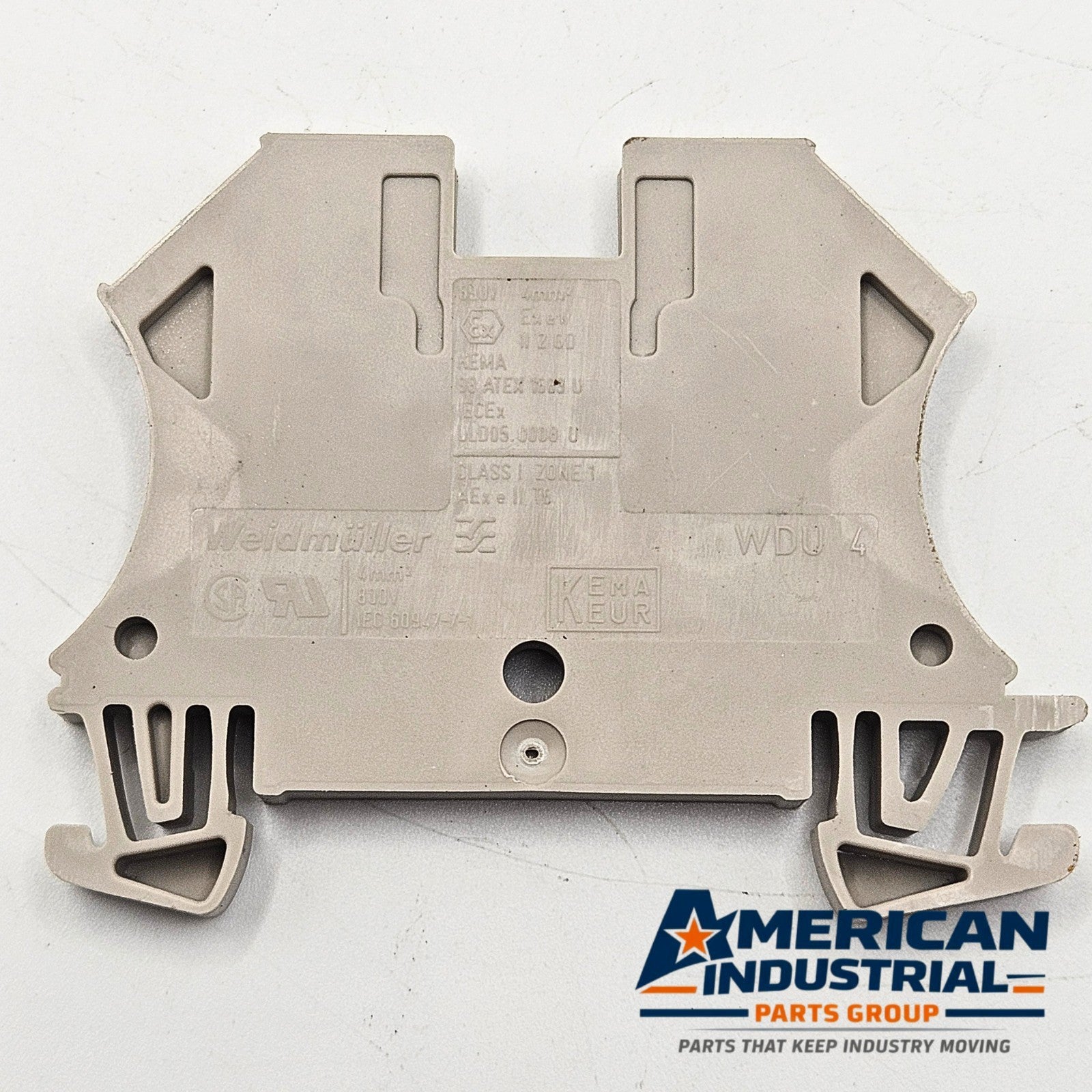 Weidmuller WDU 4 4mm² screw-clamp feed-through DIN rail terminal block for industrial control panels