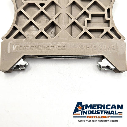 Weidmuller WEW 35/2 terminal connector dark beige for TS 35 DIN rail in industrial control panels