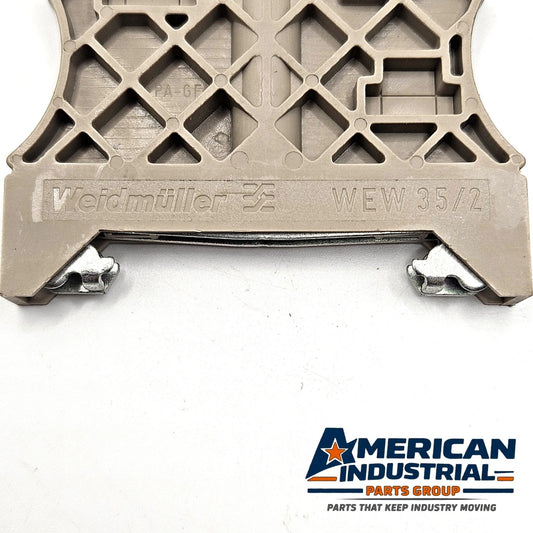 Weidmuller WEW 35/2 terminal connector dark beige for TS 35 DIN rail in industrial control panels
