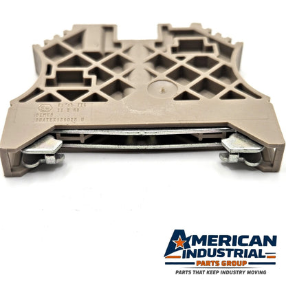 Weidmuller WEW 35/2 terminal connector dark beige for TS 35 DIN rail in industrial control panels
