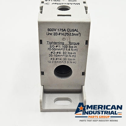 Weidmuller WPDB 70/35 1-4 AL power distribution block 600V 175A 1-in 4-out DIN rail for industrial power distribution