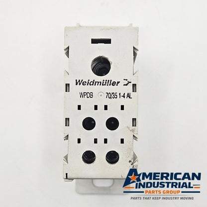 Weidmuller WPDB 70/35 1-4 AL power distribution block 600V 175A 1-in 4-out DIN rail for industrial power distribution