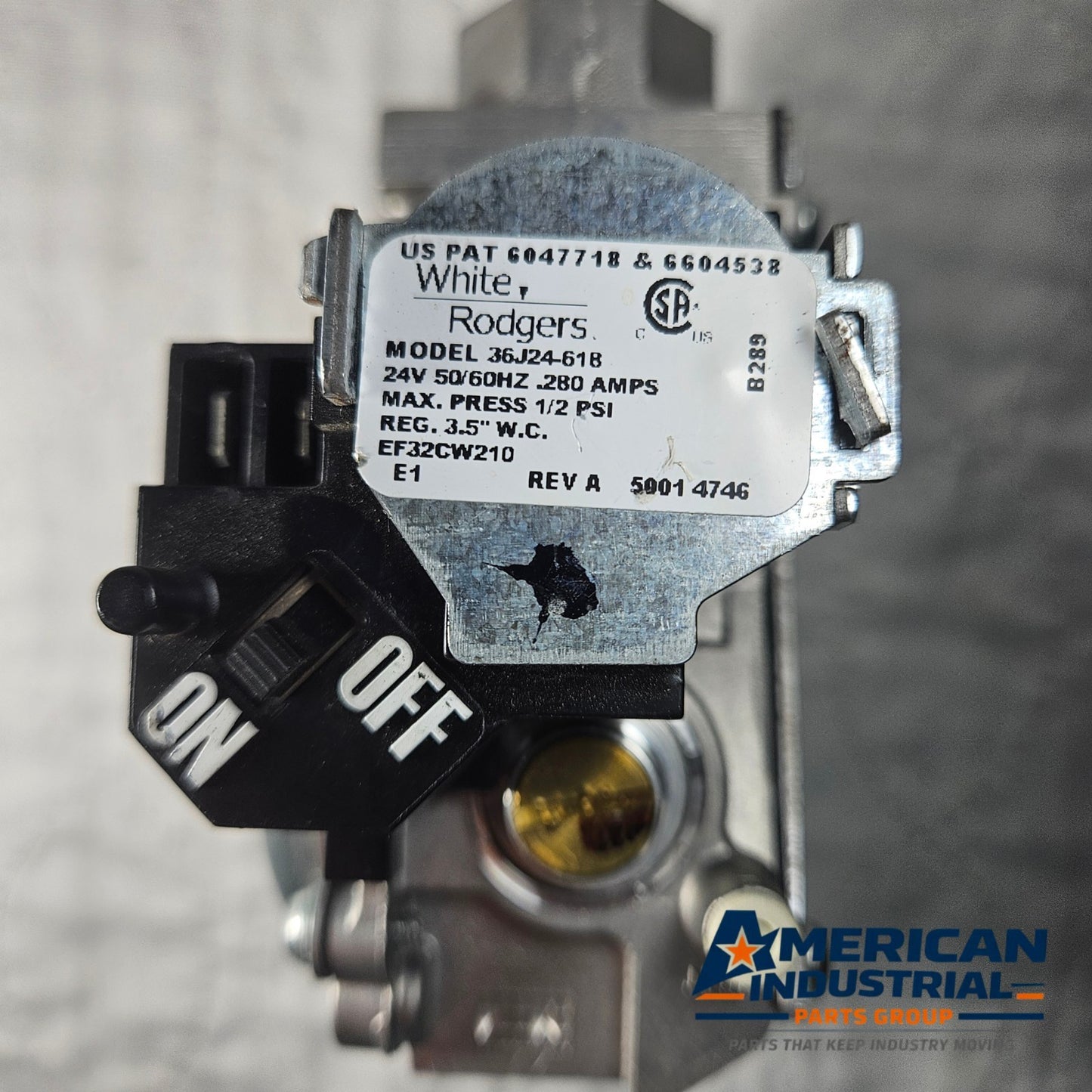 White-Rodgers 36J24-618 gas valve 24V 280K BTU for furnace and industrial HVAC control applications