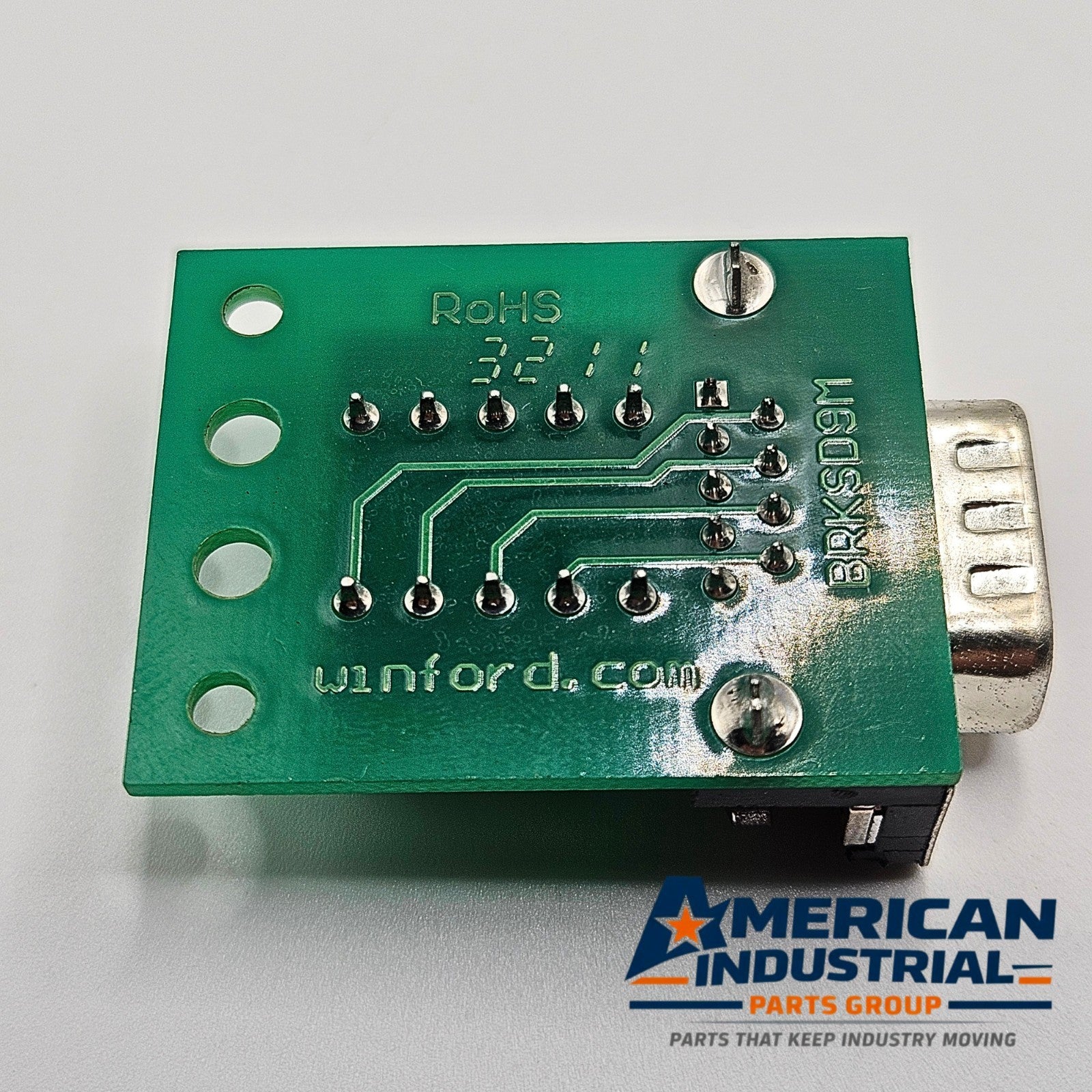 Winford Engineering BRKSD9M DB9 male slim breakout board with screw terminals for industrial control panel wiring and automation systems