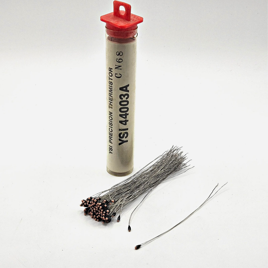 Lot of 100 YSI 44003A precision NTC thermistors 1000 ohm at 25C with 32 AWG leads for temperature measurement and instrumentation